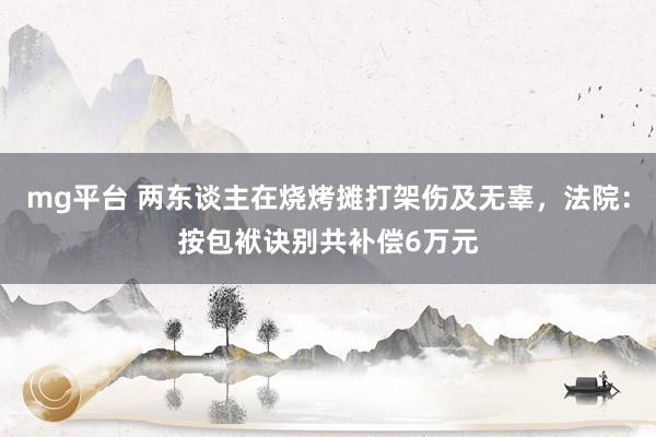 mg平台 两东谈主在烧烤摊打架伤及无辜，法院：按包袱诀别共补偿6万元