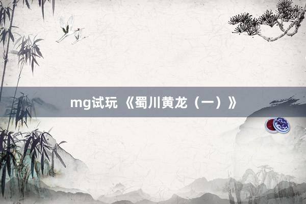 mg试玩 《蜀川黄龙（一）》